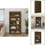 Vidaxl - Bücherregal Honigbraun 80x35x154 Cm Massivholz Kiefer - Holzregal - Buche - Bücherregal - Massivholzmöbel - Sideboard