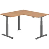 bümö Eckschreibtisch Nussbaum braun