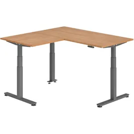 bümö Eckschreibtisch Nussbaum braun