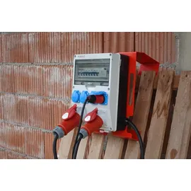Doktorvolt Baustromverteiler mit Ständer und Kabel Stromverteiler SET-S/FI 32A 16A 4x230V Doktorvolt