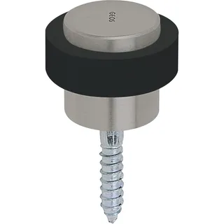 grundmann Bodentürpuffer ø 48 mm, Höhe 38mm, Gummiring, Edelstahl sat. ; Edelstahl satiniert