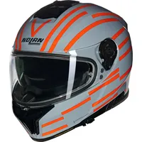 Nolan N80-8 Veloce 349, Integralhelm - Grau/Neon-Rot - XL