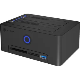 Icy Box IB-1233CL-CR, HDD Docking & Klonstation mit Kartenlesern CF + SD und USB Hub, USB 3.2 Gen1 (5 Gbit/s)
