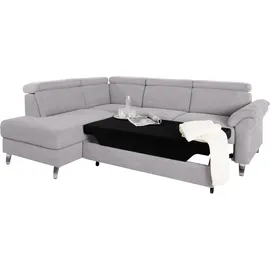 sit&more Ecksofa SIT & MORE "Arngast L-Form", silber, B:245cm H:84cm T:194cm, Sofas, Ecksofa, inklusive Kopfteilverstellung und Federkern