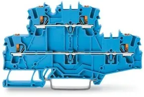 Wago 2202-2704 Doppelstockklemme, mit Drücker, Durchgangs-/Durchgangsklemme, blau 22022704 - 50 Stück
