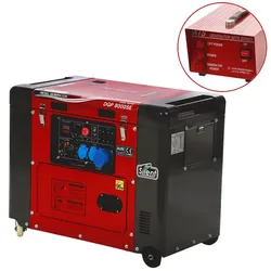 GeoTech Pro DGP8000SE - Diesel-Stromerzeuger leise mit Rädern mit AVR-Regelung 6 kW - Dauerleistung 5.5 kW - 230V + ATS
