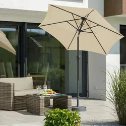Sonnenschirm SCHNEIDER SCHIRME "Bilbao", beige (natur), Obermaterial: 100% Polyester, Standschirme, abknickbar, ohne Schirmständer