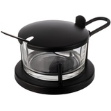 APS Parmesan-Menage "CLASSIC", mit Löffel, Glasbehälter im Edelstahl-Gestell, Ø 11 cm