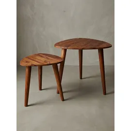 KADIMA DESIGN Beistelltisch Braun Sheesham 60 x 54 cm