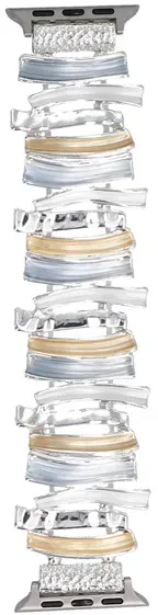 Neue Armbanduhr GlacierX Gleam Ribbon Stretch Bracelet Amber Cloud für Apple Watch 38/40/41mm Silber-Gelb