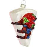 INGE-GLAS Tortenstück Beeren Glas 9cm Christbaumschmuck Weihnachtskugeln Fruchttorte creme