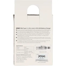XTAR BC4 Schnell-Ladegerät für Li-Ion 1.5V Akku und 1,5V NiMH 1,2V Akkus AA AAA