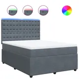 vidaXL Boxspringbett 140 x 200 cm Dunkelgrau