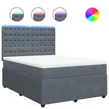 vidaXL Boxspringbett 140 x 200 cm Dunkelgrau