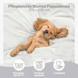 Blumtal Kuscheldecke 270 x 230 cm Weiß