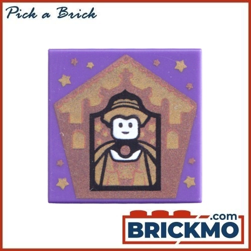 LEGO Bricks Tile 2x2 with Groove with Chocolate Frog Card Helga Hufflepuff Pattern 3068bpb1749