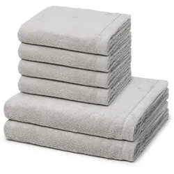 Cawö Lifestyle Handtuch-Set - 6-teilig Platin Grau 