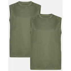 FITNESS TANKTOP FÜR HERREN - 2-Pack - Olivgrün - L