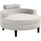Atlantic Home Collection Loveseat Ravi 114 x 70 x 154 cm Grau mit Stauraumhocker und 4 Zierkissen