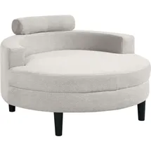 Atlantic Home Collection Loveseat Ravi 114 x 70 x 154 cm Grau mit Stauraumhocker und 4 Zierkissen