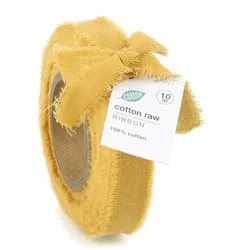 Baumwoll-Band "Cotton raw" 15mm/10 Meter gelb