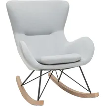 miliboo Schaukelstuhl mit hellgrauem Gewebe ESKUA