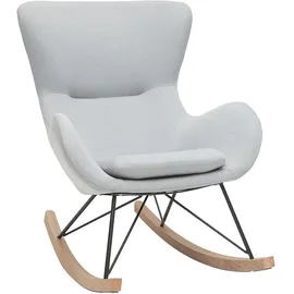 miliboo Schaukelstuhl mit hellgrauem Gewebe ESKUA