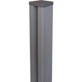 GROJA Alu-Steckzaunpfosten Lumino mit Pfostenkappe 300 x 9 x 9 cm Silbergrau
