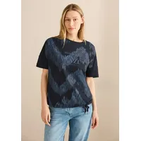 Cecil Damen B322921 Print-Shirt mit Wording, universal Blue, S