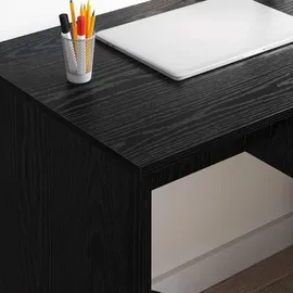 vidaXL Schreibtisch mit Regal Schwarz Eichen-Optik 90 x 49,5 x 75 cm Holzwerkstoff