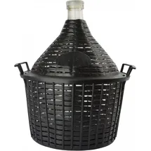 ich-zapfe Weinballon, Glasballon, Dame Jeanne Im Weidenkorb - 15l, Normale Öffnung + Kunststoffstopfen