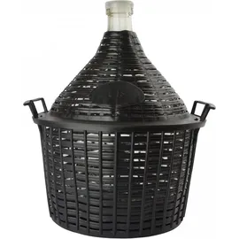 ich-zapfe Weinballon, Glasballon, Dame Jeanne Im Weidenkorb - 15l, Normale Öffnung + Kunststoffstopfen