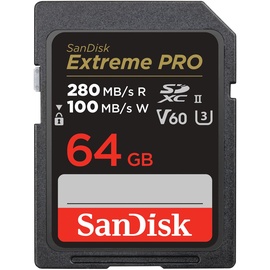 SanDisk Extreme PRO R280/W100 SDXC 64GB, UHS-II U3, Class 10 (SDSDXEP-064G)