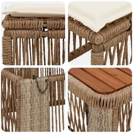vidaXL Garten Essgruppe 4-tlg. Beige/Creme