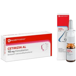 Aliud Cetirizin AL 10mg (100 stk) und Nasenspray AL 0,1% (10 ml)