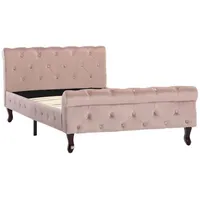 vidaXL Bettgestell Rosa Samt 100 x 200 cm