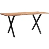 Wohnling Schreibtisch akazie rechteckig, X-Fuß-Gestell schwarz 120,0 x 60,0 cm
