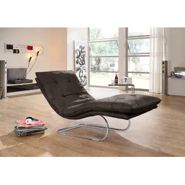 W.Schillig Relaxliege daily dreams Polyester 75 x 91 x 170 cm Braun mit Kissen