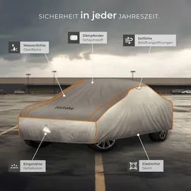 Tectake tectake® Autoplane, wasserdicht und atmungsaktiv, mit 4 mm Schaumstoffschicht, 3 längenverstellbare Spanngurte, inklusive Aufbewahrungstasche