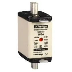 Schneider Electric DF2FGN125 Sicherungspatrone DIN 00mit Messern, gG125A, ohne Anzeige - 3 Stück