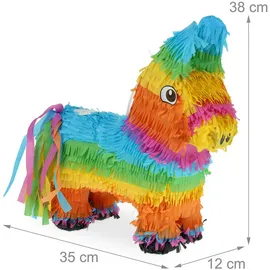 Relaxdays Pinata 38 x 35 x 12 cm Regenbogen