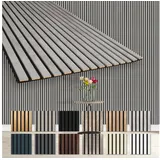 Hexim Wanddekoobjekt AP10 (Akustikpaneele 278x60cm Holz Comfort - flexible Holzpaneele Platten Lamellenwand MDF Wandpaneele Lamellenverkleidung Wandverkleidung schalldämmend 1.67m2 Chicago Concrete) grau