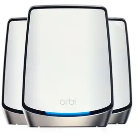Netgear Orbi WiFi 6 Mesh WLAN System (RBK863S) Triband Mesh, Router mit 2 Satelliten-Repeatern, Abdeckung von bis zu 540 m2 und 100 Geräten, Armor Abonnement, AX6000 (bis zu 6 GBit/s)