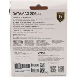 MSI DATAMAG 20Gbps 1TB - 1.600 MB/s lesen, 1.500 MB/s schreiben, magnetische Por