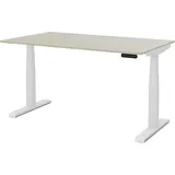 assmann büromöbel ASSMANN Elektrisch höhenverstellbarer Kinderschreibtisch JUNIOR Eiche Polar Weiß, 120x70cm, Memoryfunktion, Kollisionsschutz, 2-fach-Motorik - Weiß/Beige