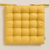 room99 Aura Stuhlkisse 40 x 40 x 4,5 cm Sitzkisse Sitzpolster mit bändern Zierkissen Stuhl Boden Bodenkissen Kissen Outdoor Indoor Wohnzimmer Senf, 1 Stück