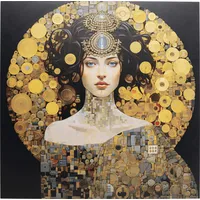 Kare Glasbild Art Nouveau Lady 3D, 80x80cm