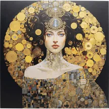 Kare Glasbild Art Nouveau Lady 3D, 80x80cm