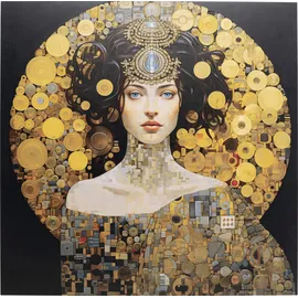 Kare Glasbild Art Nouveau Lady 3D, 80x80cm