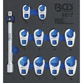 BGS Hahnenfußschlüssel-Satz SW 10-19 mm 11-tlg.